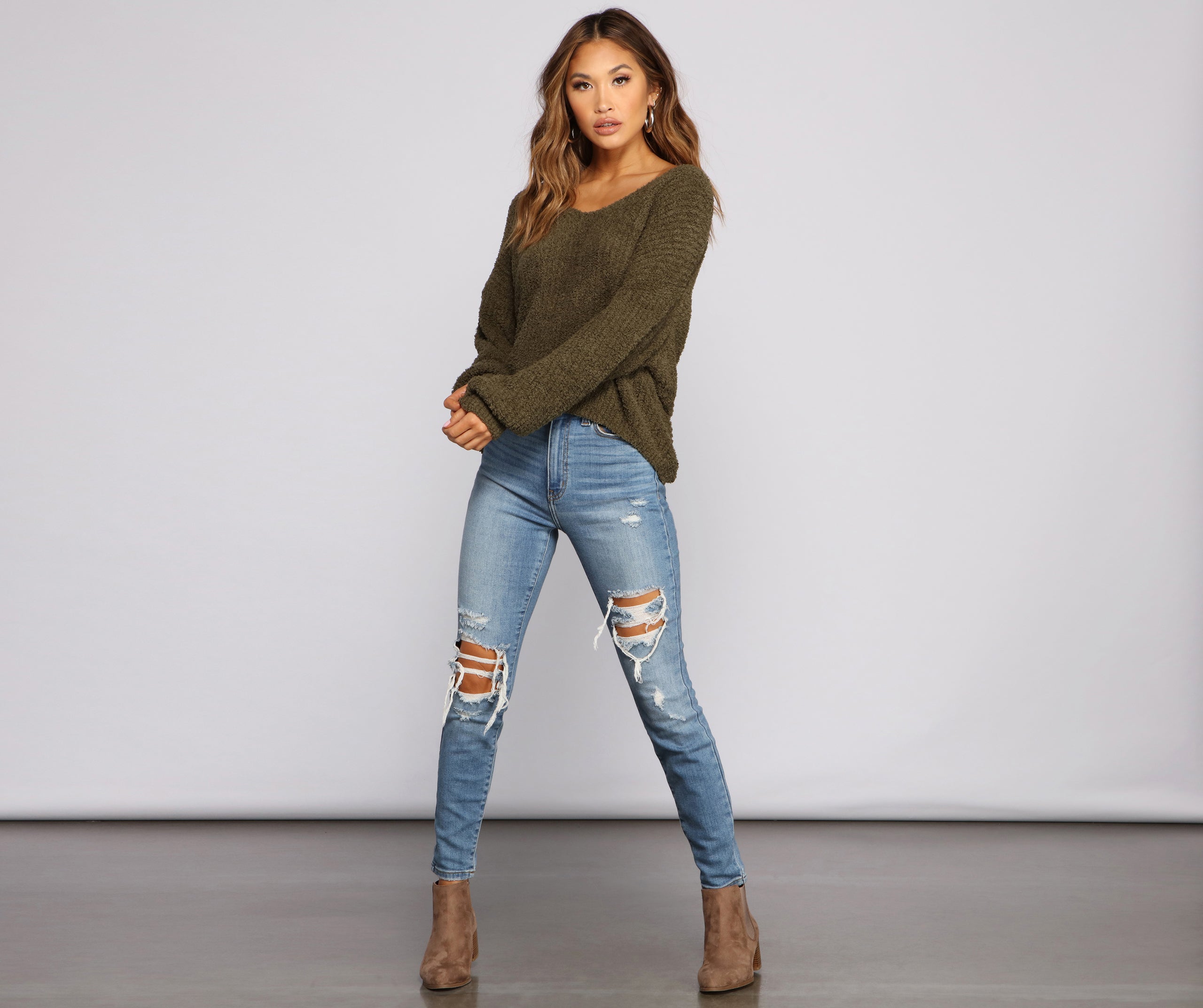 Cozy On Up Knot Back Sweater