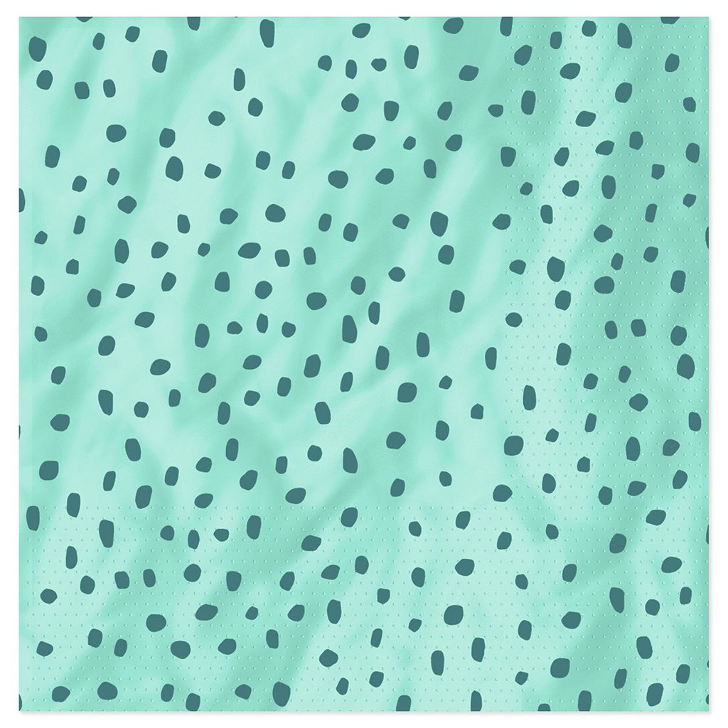 Hallmark  Aqua With Green Dots Dinner Napkins, Set of 16