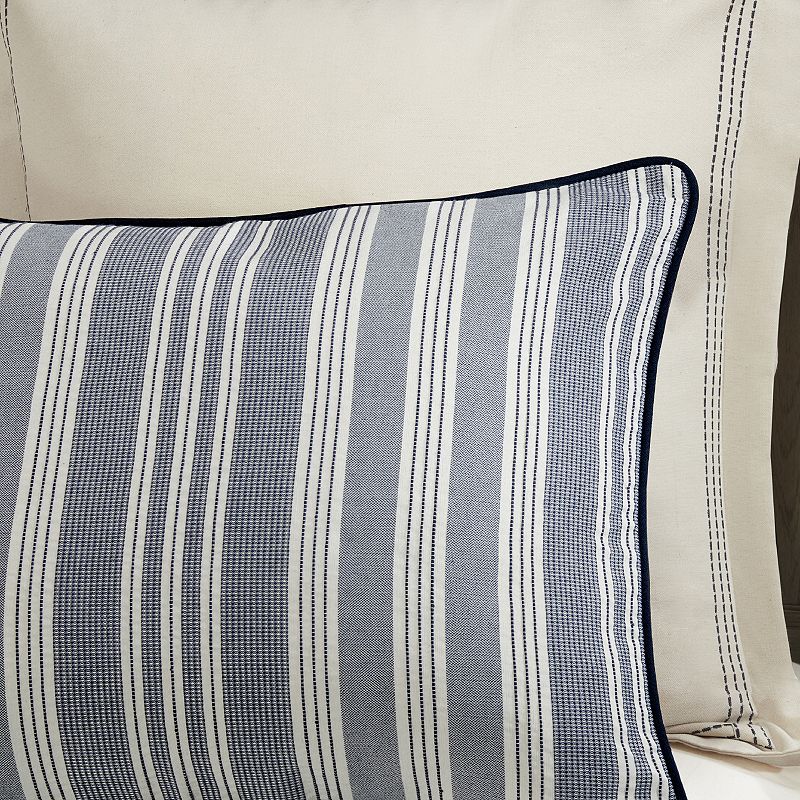 Madison Park Signature Farmhouse Oversized Striped Comforter Set with Throw Pillows