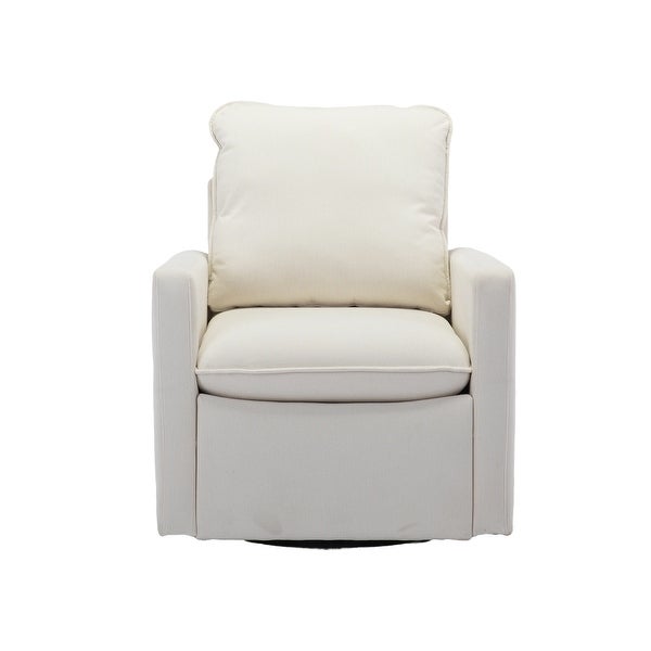 Swivel Round Accent Chair Sofa 360 Degree Swivel Barrel Club Chair and Living Room Soft Lamb Wool Arm Chairs， Beige