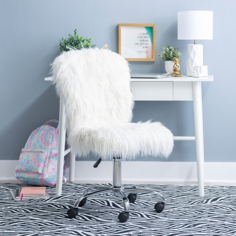 Clara Faux Fur Armless Office Chair