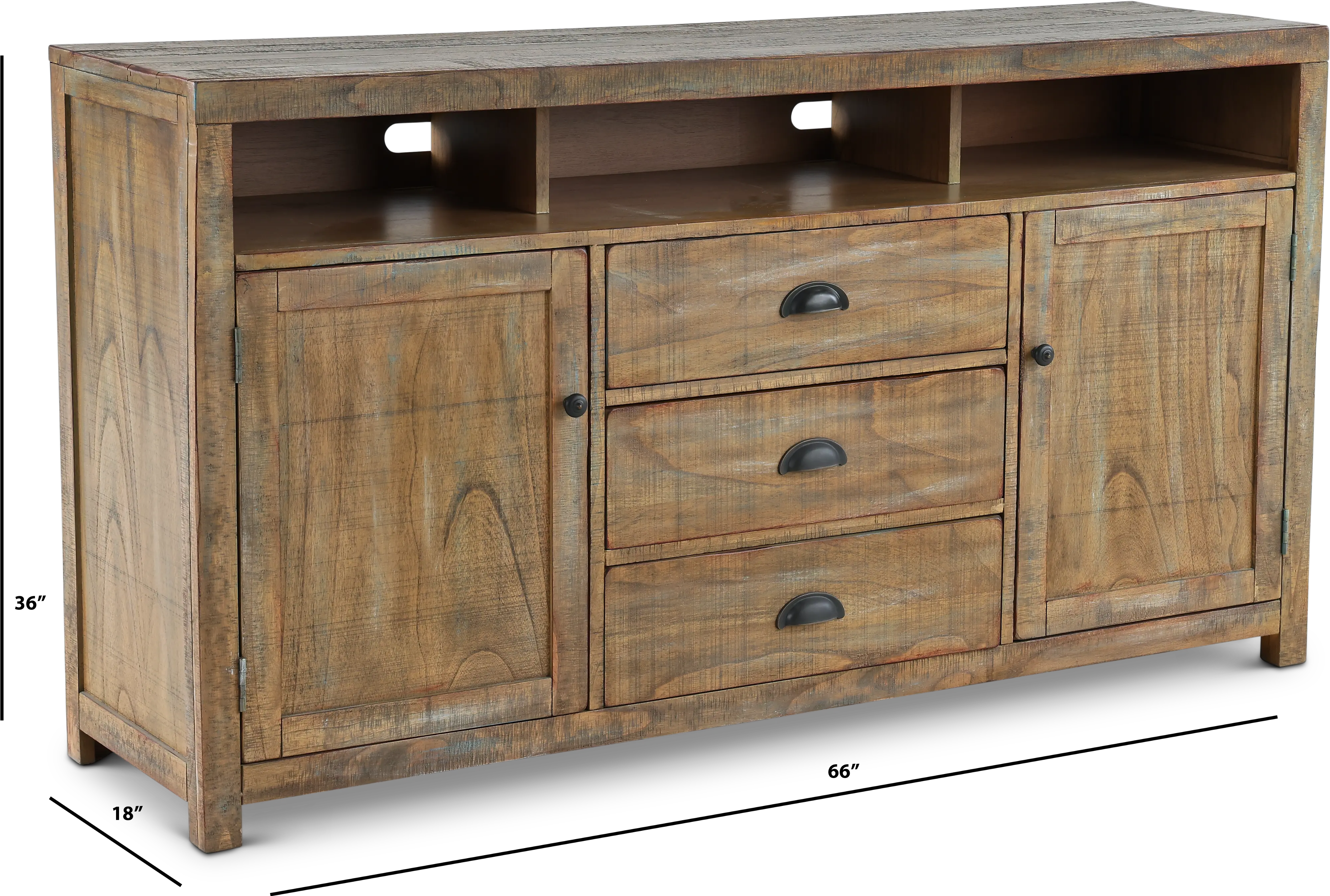 Brenton Weathered Brown 66 TV Stand