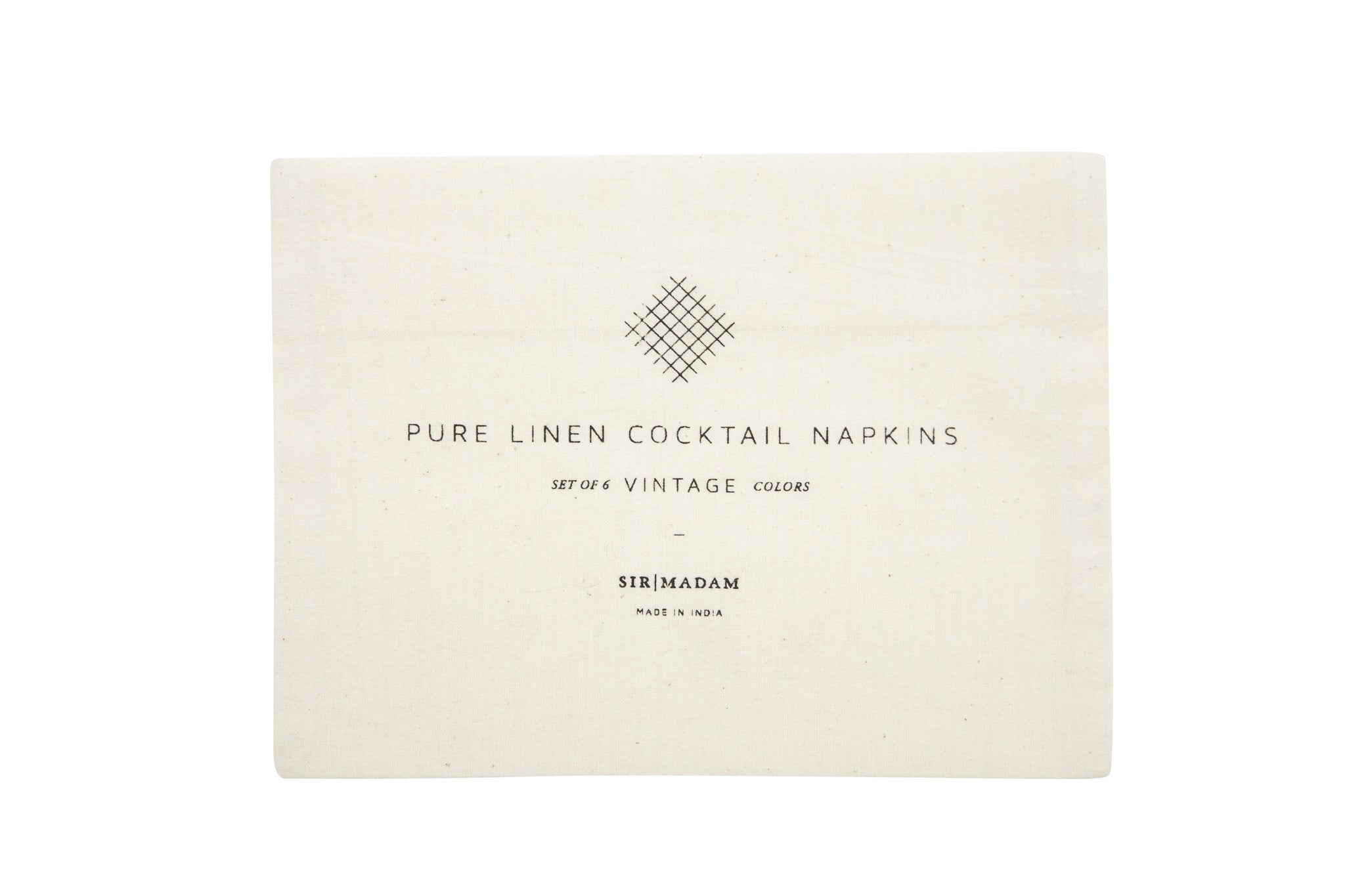 Vintage Cocktail Solid Linen Napkins Set of 6