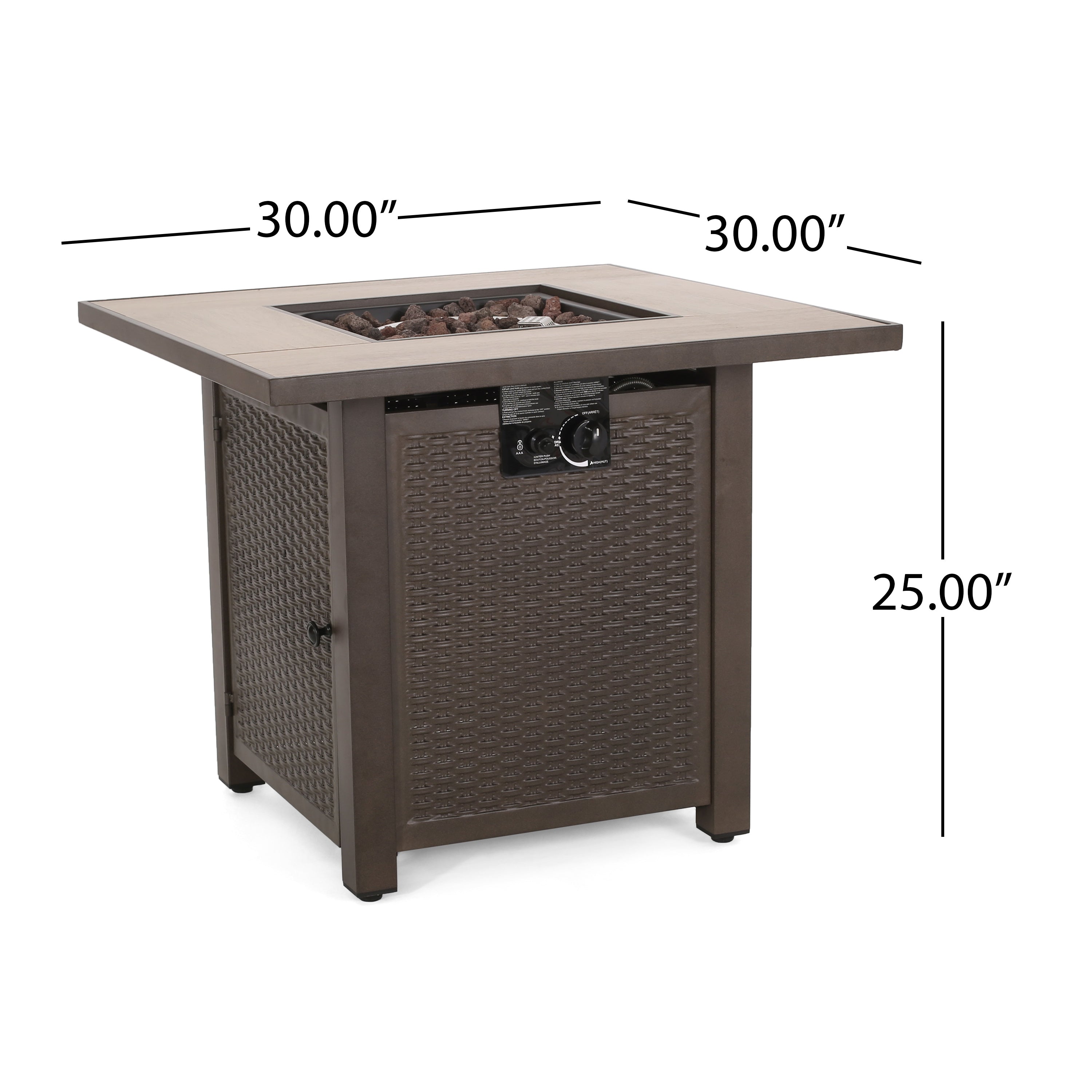 Larry Outdoor 40,000 BTU Iron Square Fire Pit