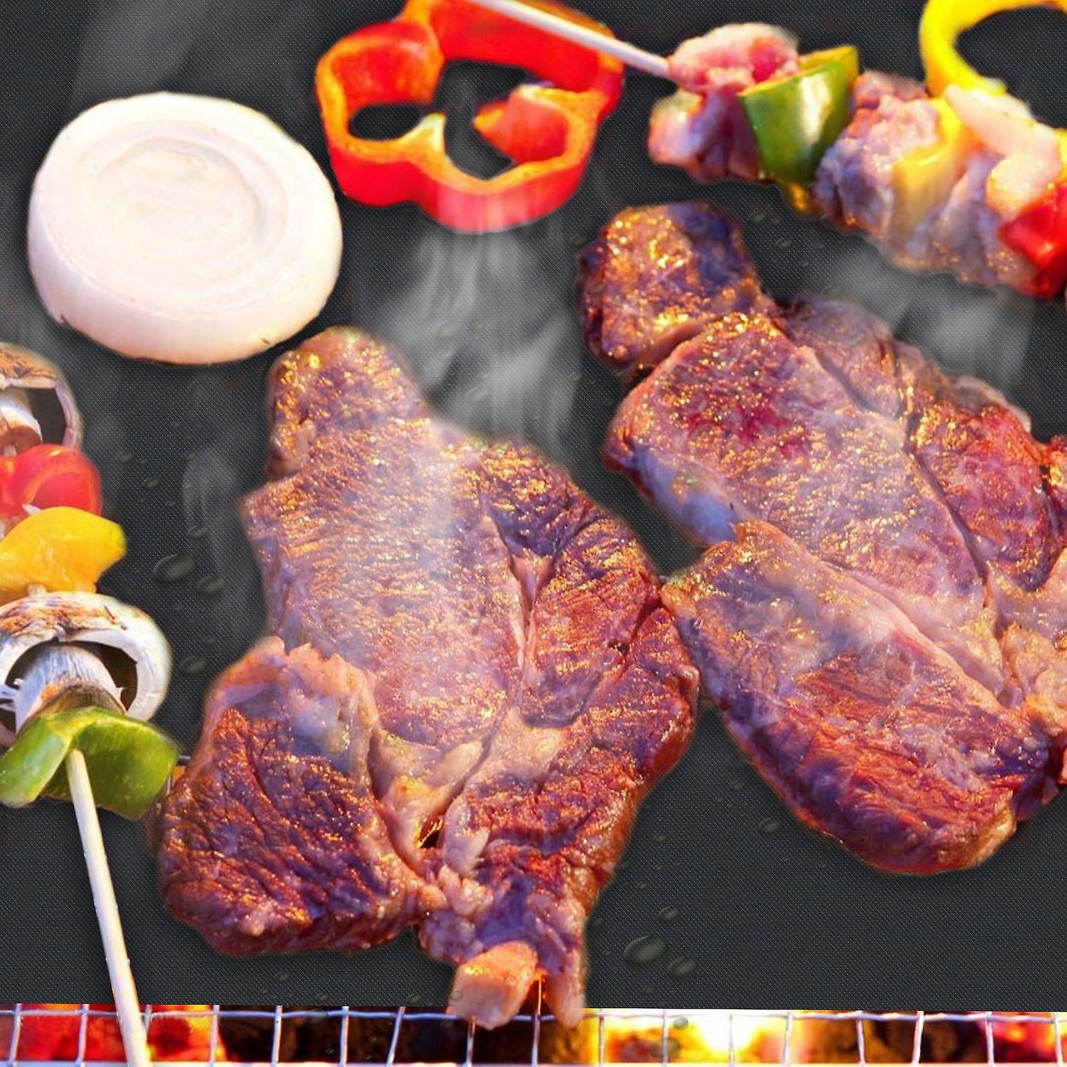 4pcs Bbq Grill Mat Non-stick Mat Baking Mat Reusable Reversible Washable Fda-approved For Gas Charcoal