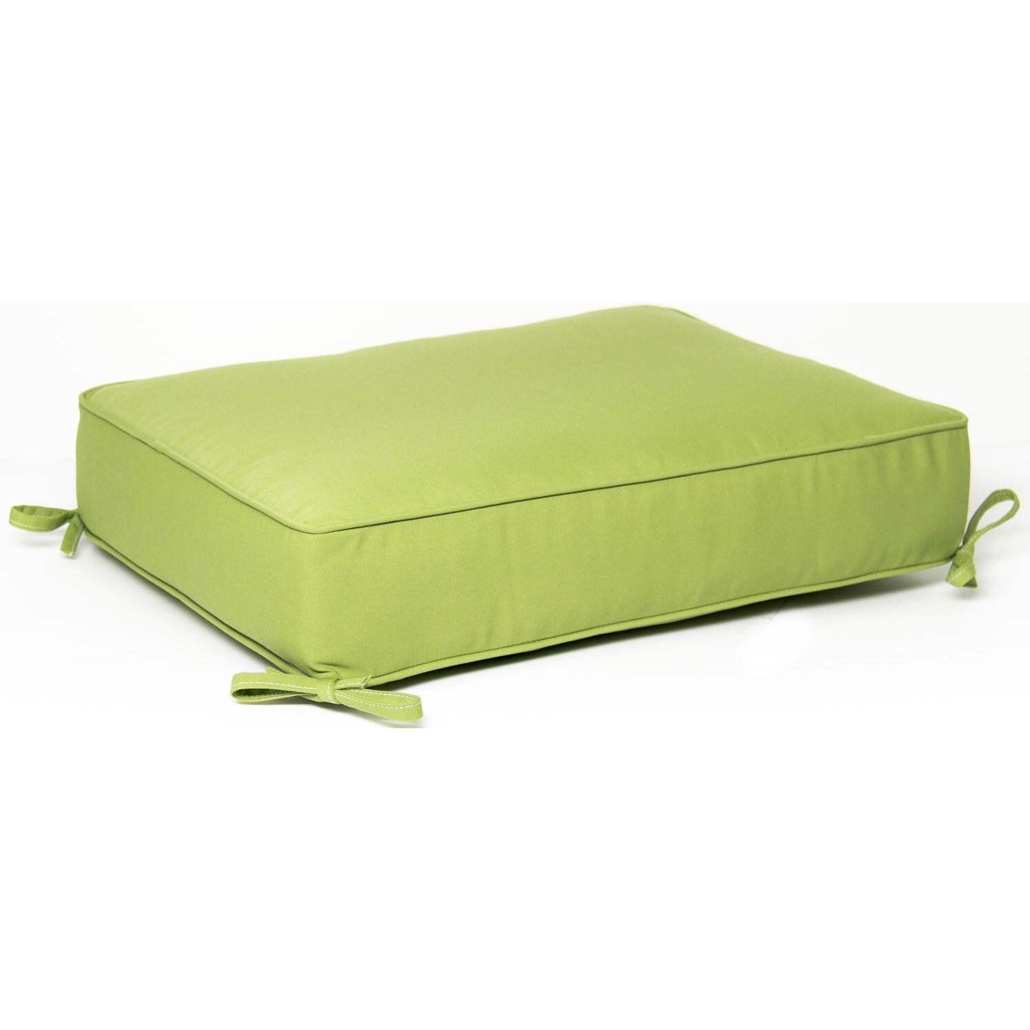 Sunbrella Canvas Ginkgo Small Outdoor Replacement Ottoman Cushion W/ Piping By Signature