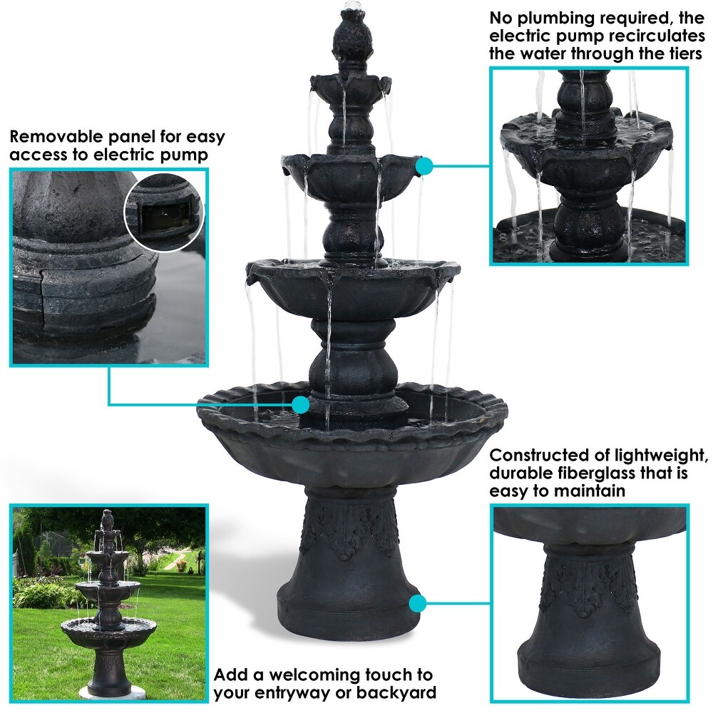 4 Tier Electric Pineapple Water Fountain Lightweight   Choose Color