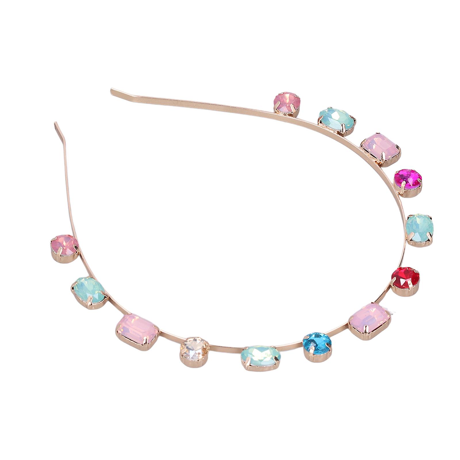 Rhinestone Headband Good Flexibility Shiny Beautiful Practical Exquisite Stylish Hairband Hair Accessorieslight Colorful