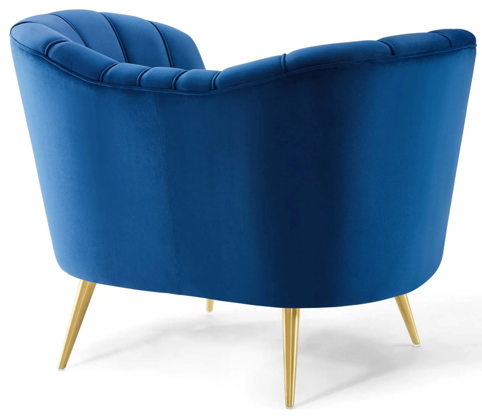 Leilani Navy Performance Velvet Armchair   Contemporary   Armchairs And Accent Chairs   by V.S.D Furniture  Houzz