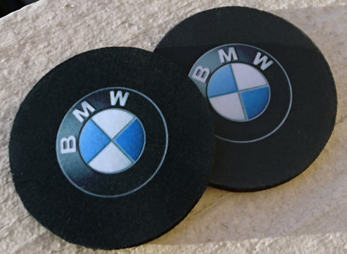 Pair of BMW Car Coasters! Highly Absorbent for any BMW cup holders! (2pcs)