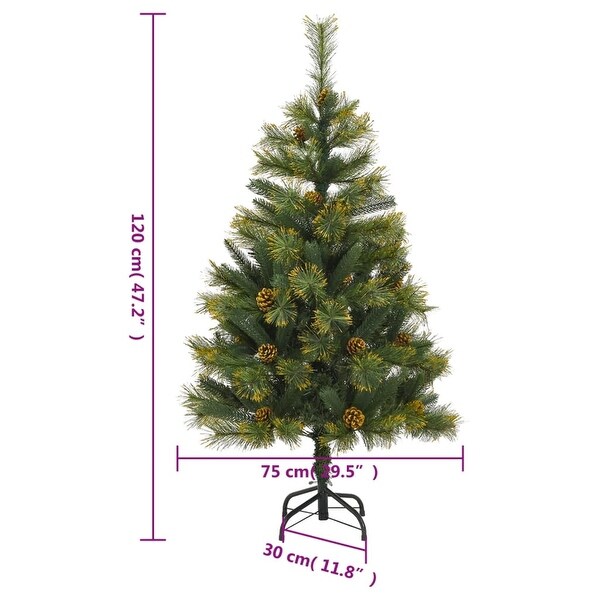 vidaXL Christmas Tree Outdoor Artificial Hinged Christmas Tree with Cones