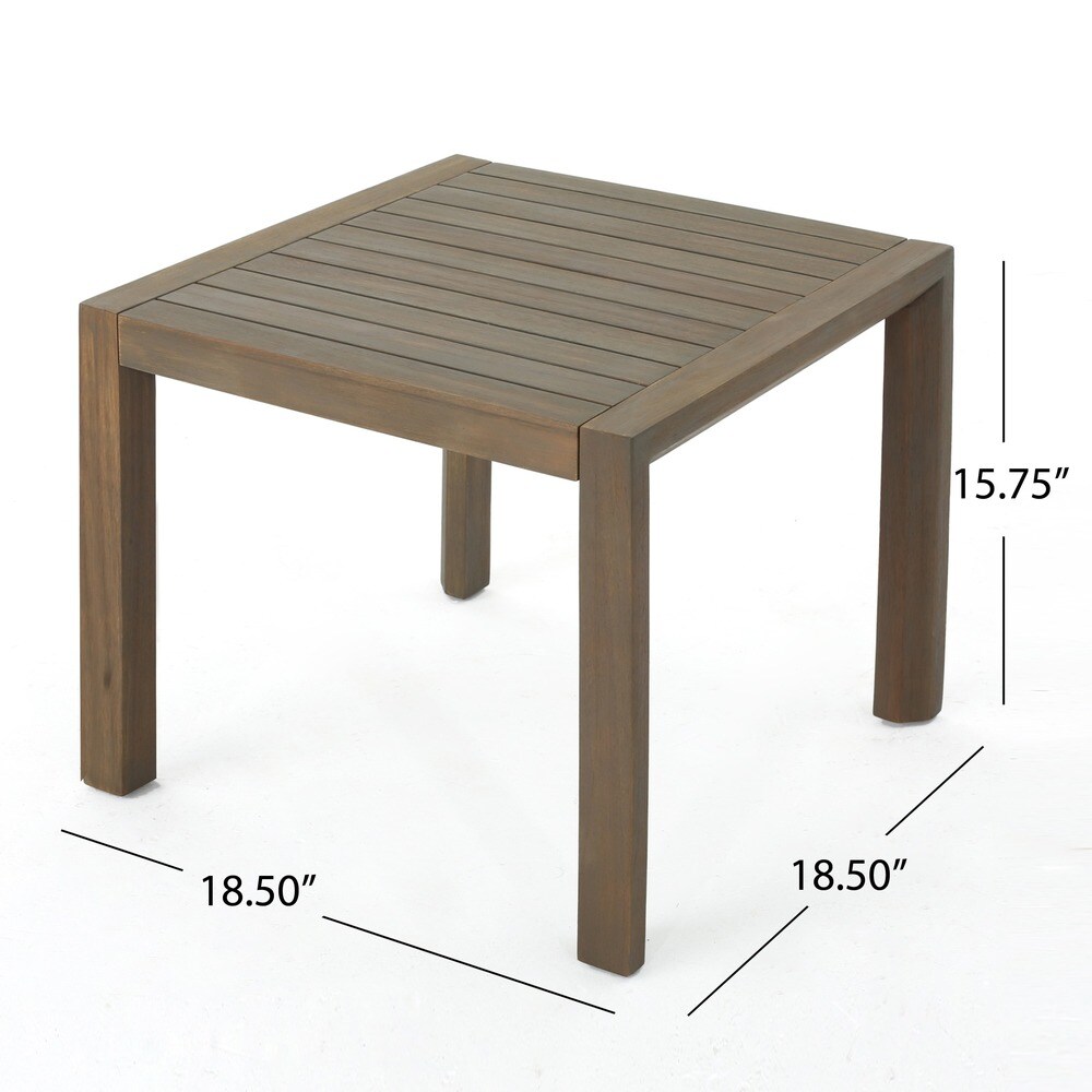 Leah Outdoor 3 piece Acacia Wood Chat Set with Cushions by Christopher Knight Home