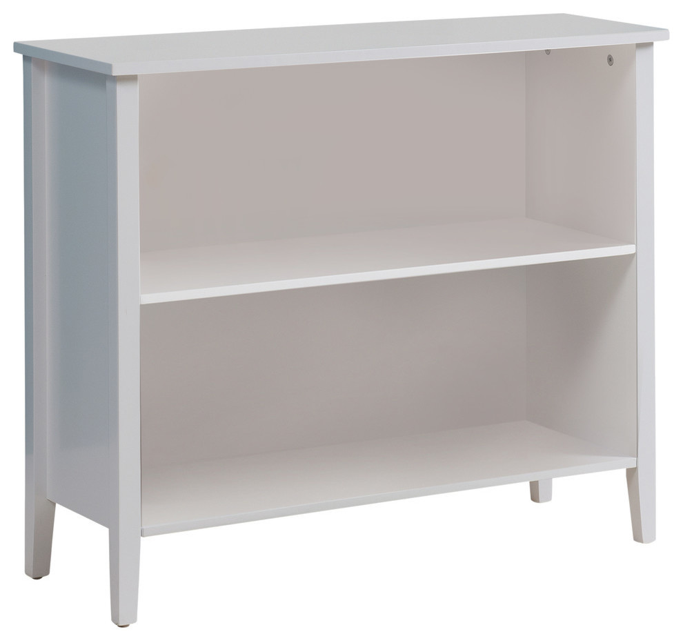 Paris 2 Shelf Bookcase  White   Contemporary   Bookcases   by Pilaster Designs  Houzz