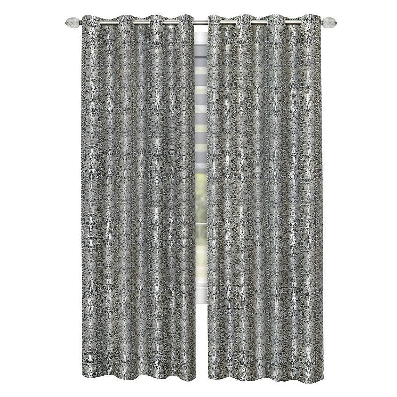 Kate Aurora Safari Living 2 Piece Python Room Darkening Grommet Top Curtain Panels