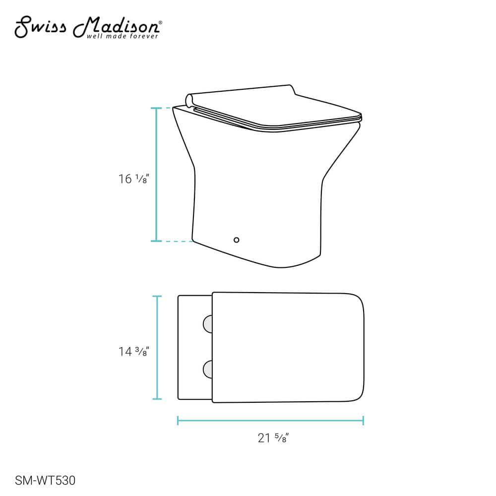 Swiss Madison Carre BackToWall Square Toilet Bowl