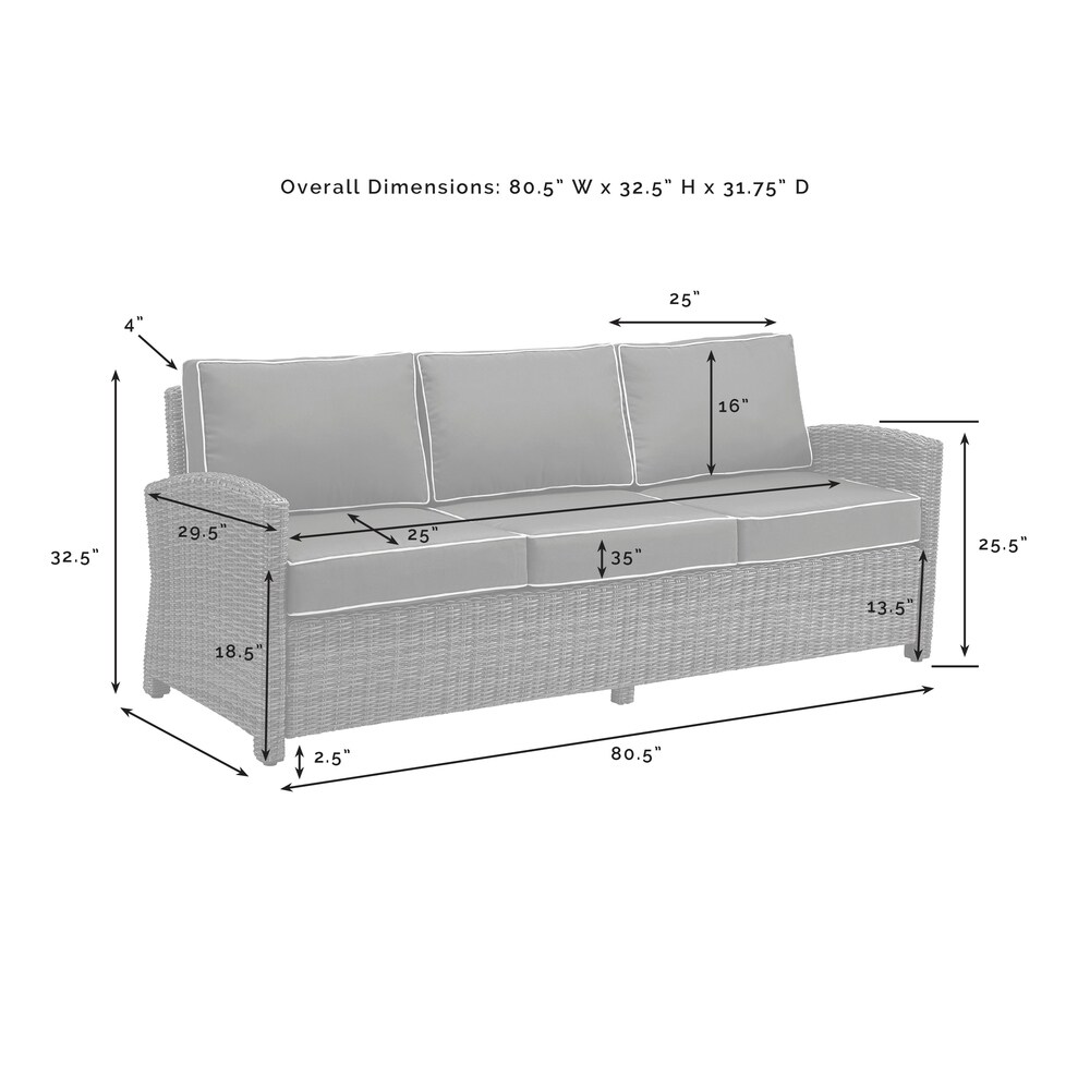 Crosley Furniture Bradenton Outdoor Sofa