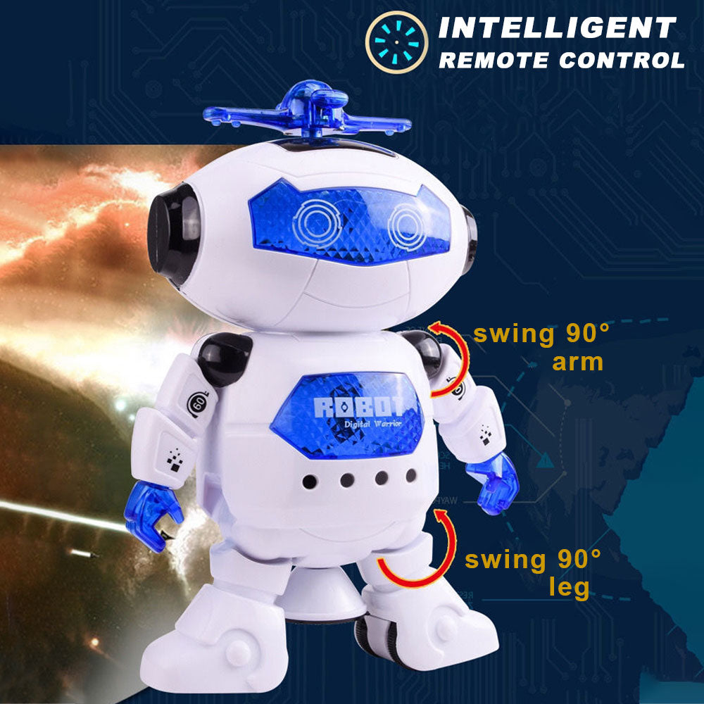 Walking Dancing Robot Toys for Toddlers Kids， 360° Body Spinning LED Lights and Music