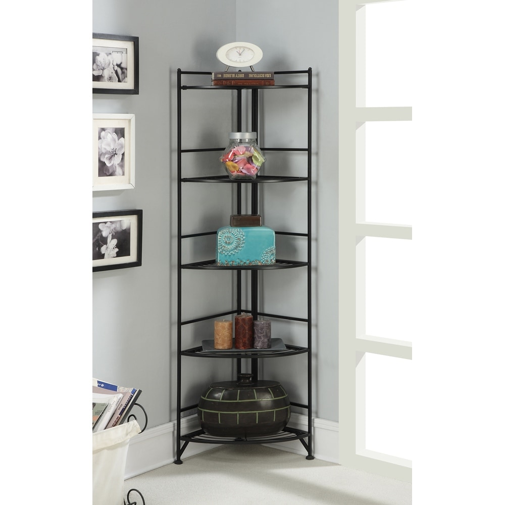 Convenience Concepts Xtra Storage 5 Tier Folding Metal Corner Shelf