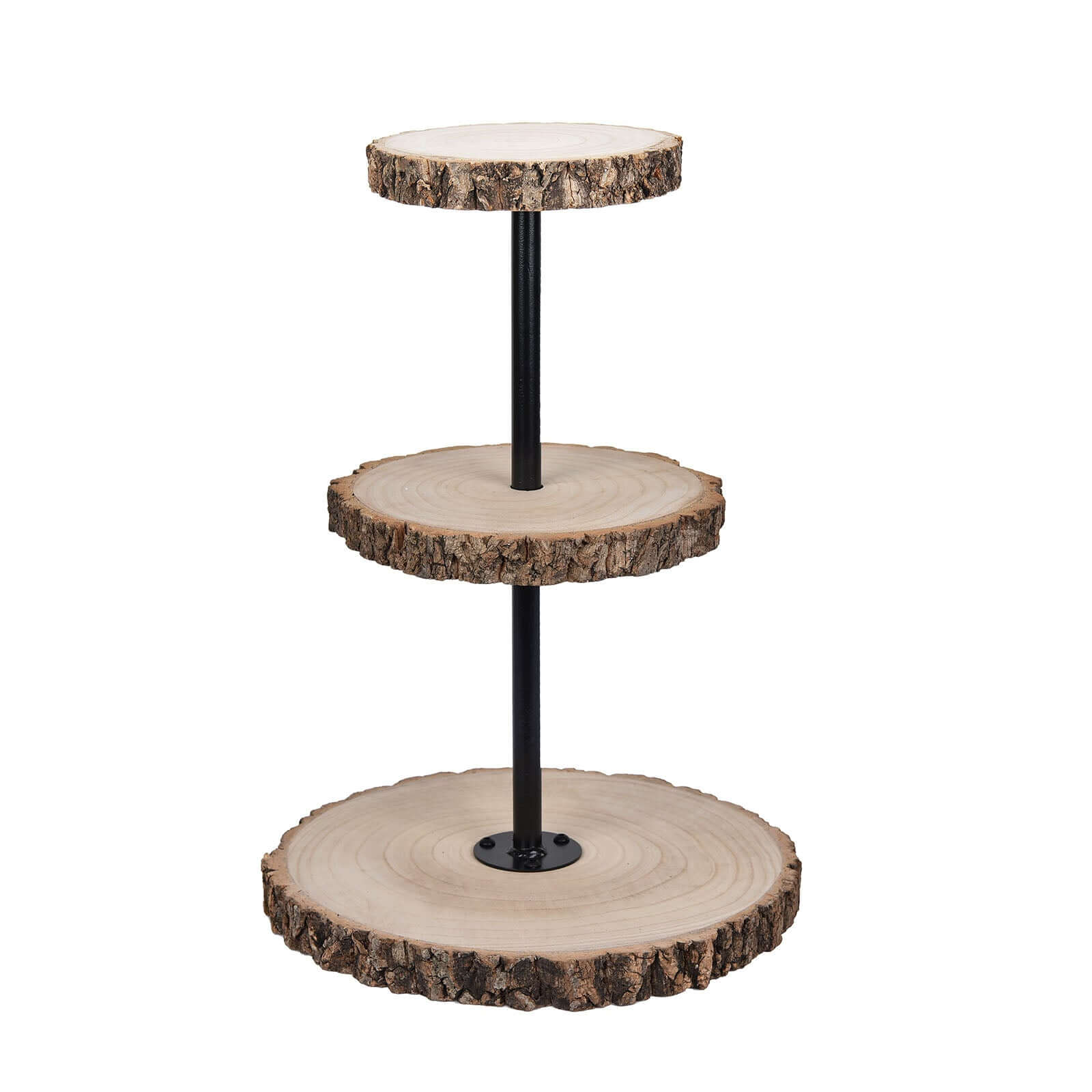 3-Tier Tower Natural Wood Slice Cheese Board Cupcake Stand, Rustic Centerpiece - Assembly Tools Included 19