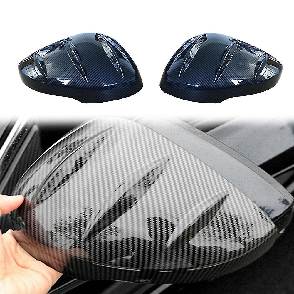 1 Pair Carbon Fiber Abs Rearview Mirror Caps Trim For-- 11th Gen 2022 Car Horns Shell