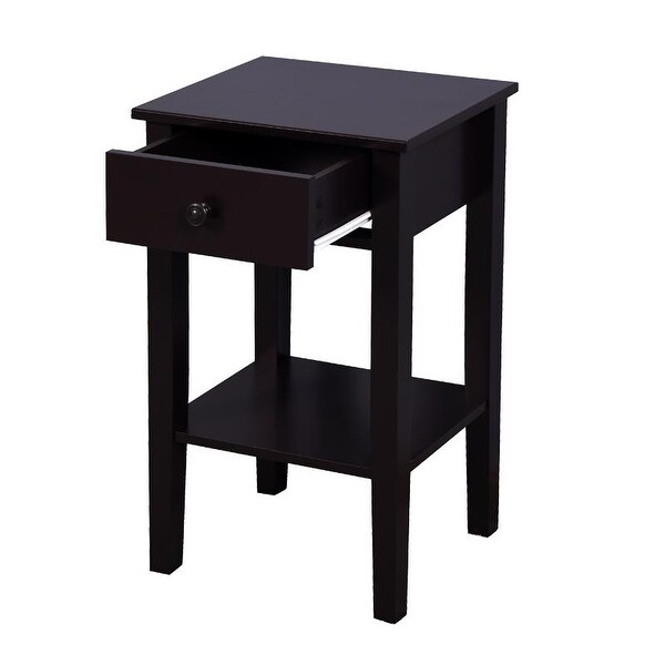 Nestfair Brown Floor-standing Storage Table End Table with Drawer