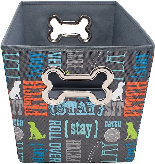 Paw Prints Fabric Toy Bin， Word Design