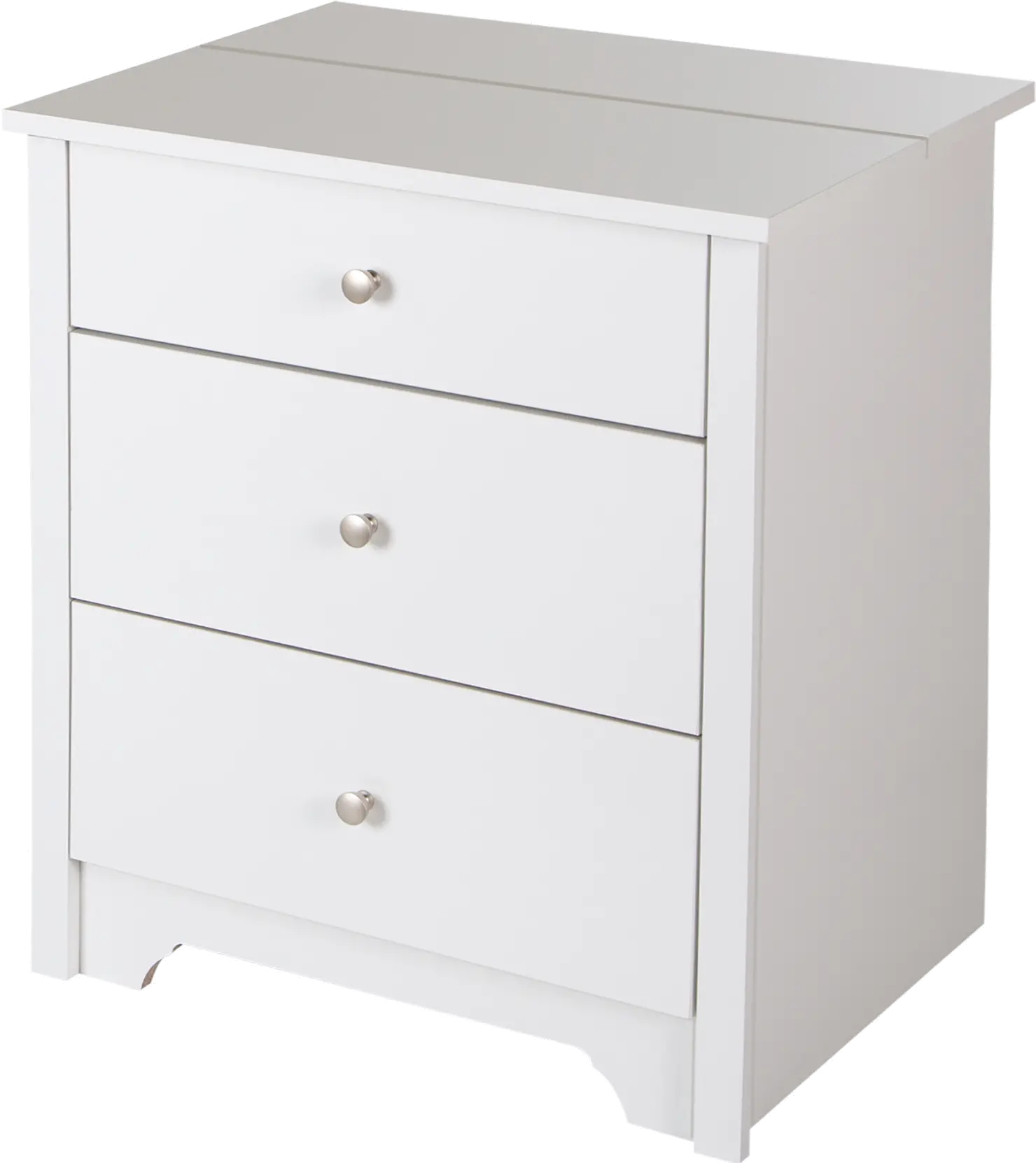 Vito White Nightstand with Charging Station and Drawers - South Shore