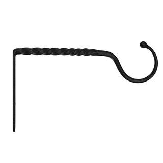 ACHLA DESIGNS Wrought Iron Twisted Jumbo Bracket Small 14 in. W Black Powder Coat Finish B-25