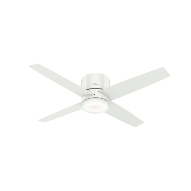 Led Advocate Wifi Low Profile Ceiling Fan With Remote includes Light Bulb White Hunter