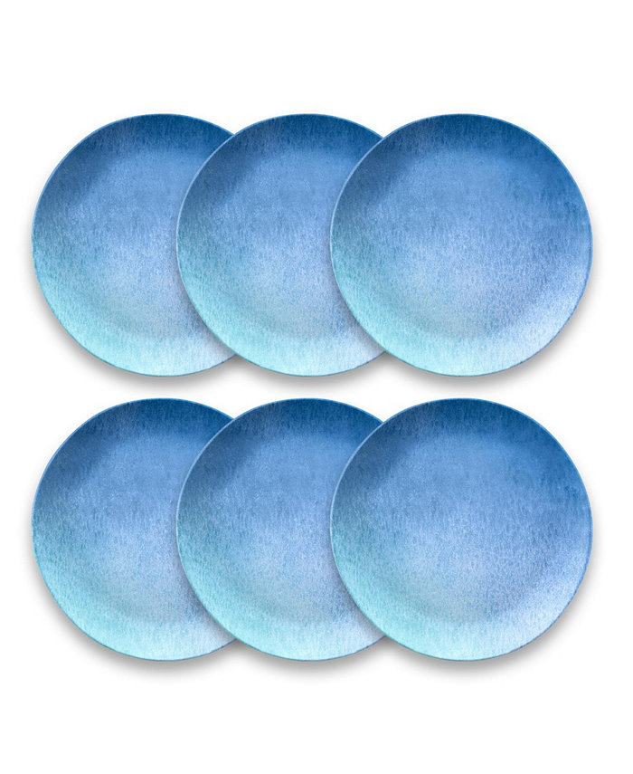 TarHong Melamine Oceanic Ombre 6-Piece Salad Plate Set 8.5