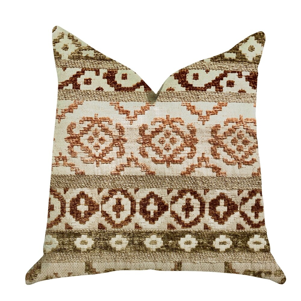 Plutus Arabesque Shades of Brown Luxury Decorative Throw Pillow