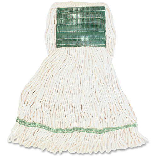 Genuine Joe Synthetic Blend Wide Band Looped Mop | 16oz.， White | GJOMWH5BEA