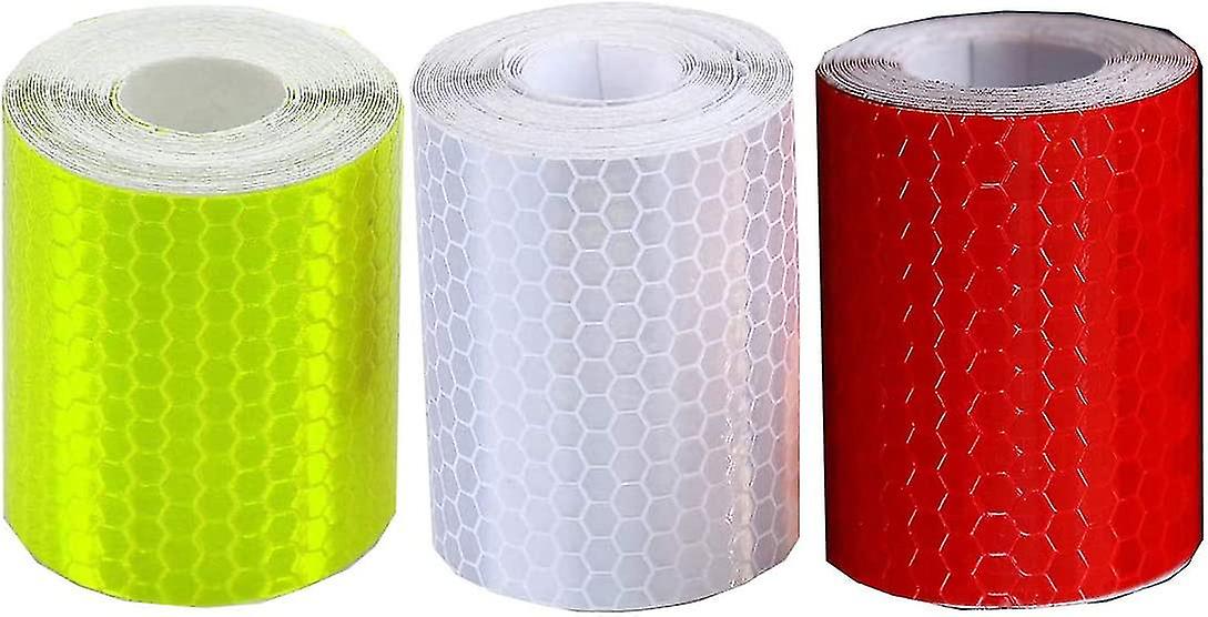 Botao 50mm*3m Reflective Tape Sticker High Visibility Safety Warning Tape Reflective Warning Tape Strong Reflectivity High-adhesive Bright Color Safet