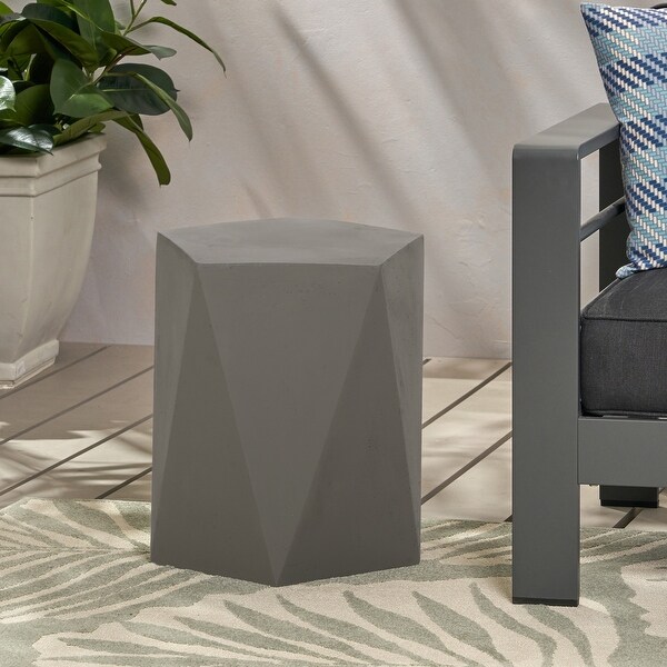 Lightweight Concrete Magnesium Oxide Light Grey Patio Side Table 16. 00