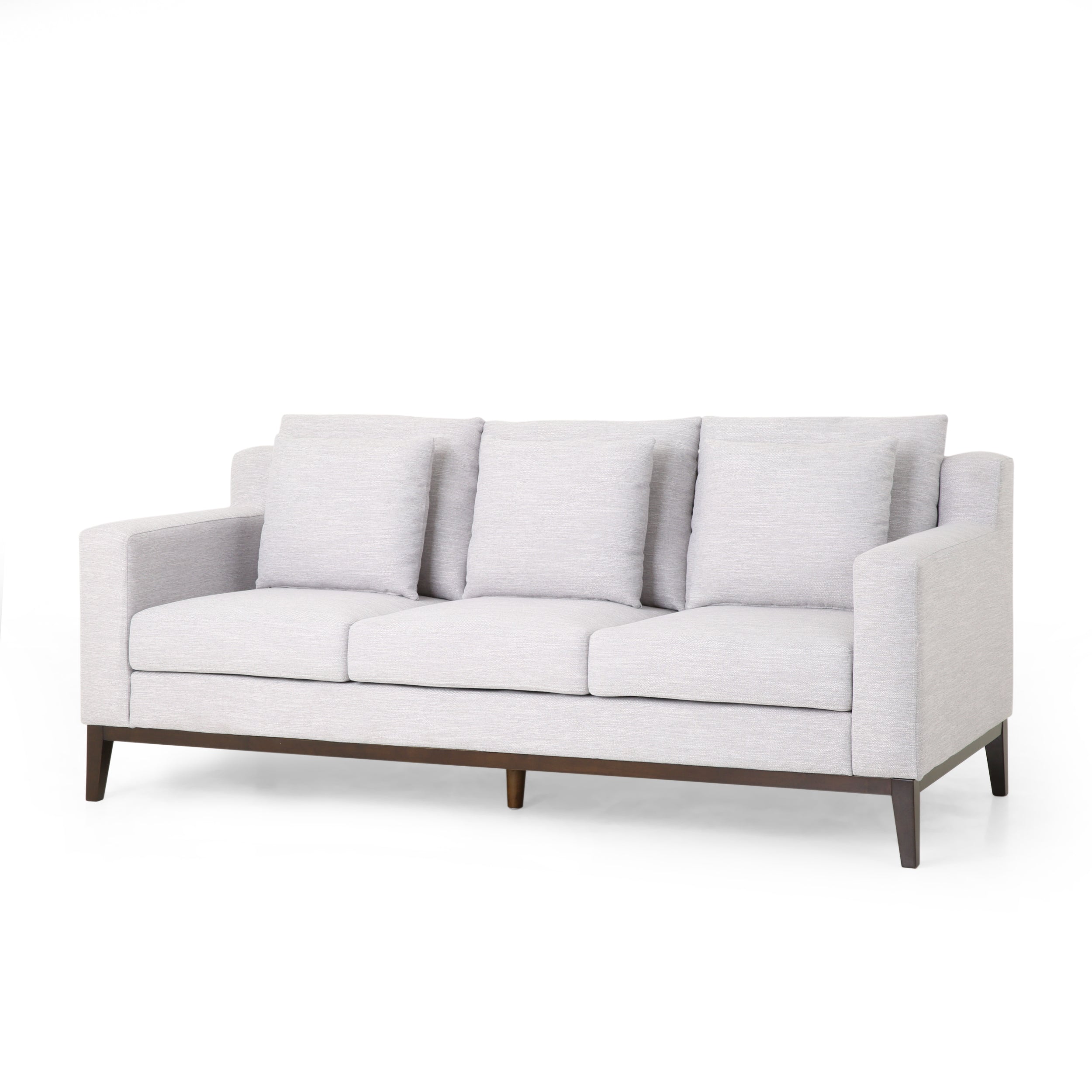 Noxon Contemporary Fabric 3 Seater Sofa with Accent Pillows