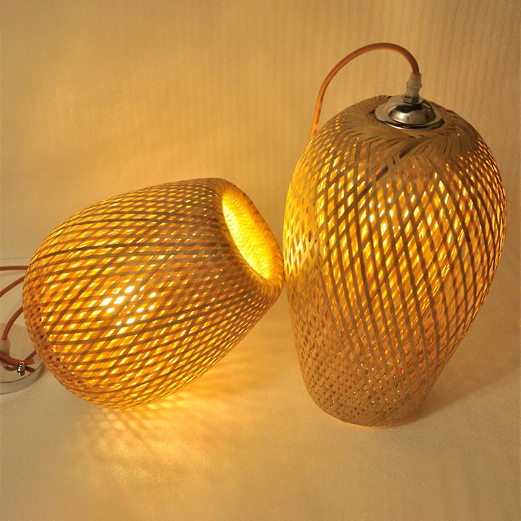 2xbamboo Lamp Shades Weave Hanging Light Ceiling Lamp Chandelier Decor A