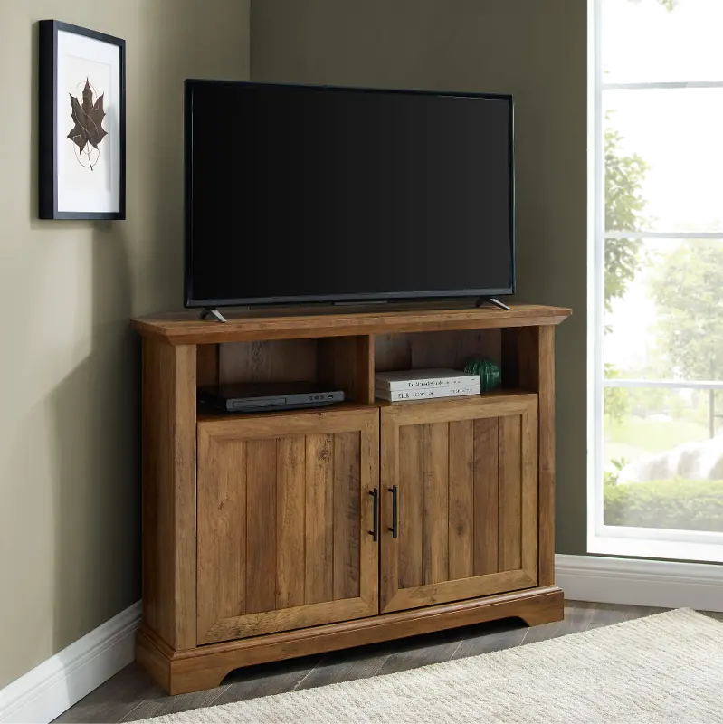 Carin Barnwood 44 Inch Corner TV Console - Walker Edison