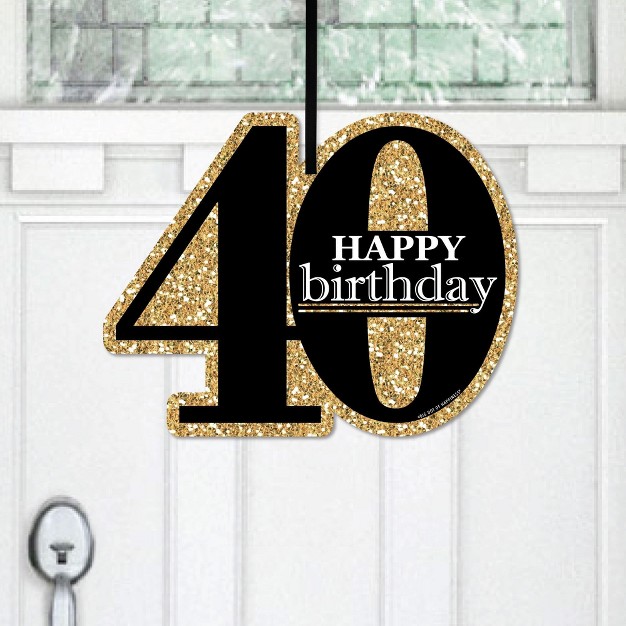 Big Dot Of Happiness Adult 40th Birthday Gold Hanging Porch Birthday Party Outdoor Decorations Front Door Decor 1 Piece Sign