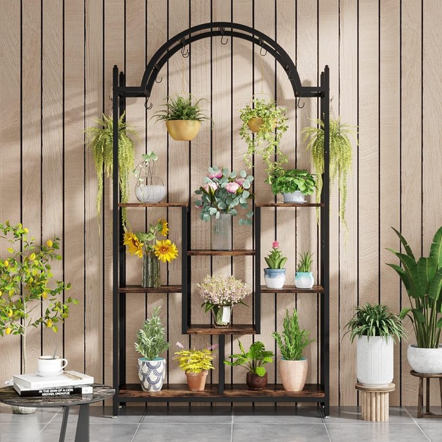 Tribesigns 74 8 x27 x27 Arched Indoor Plant Stand