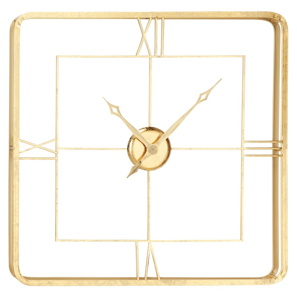 Gold Metal Open Frame Wall Clock   36 x 3 x 36