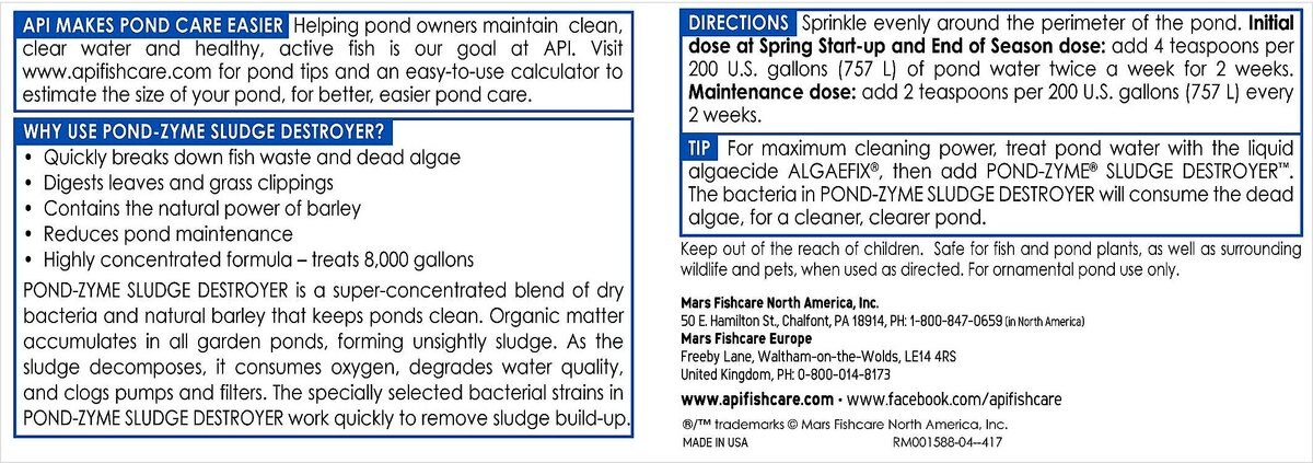 API Pond-Zyme Sludge Destroyer Pond Sludge Remover