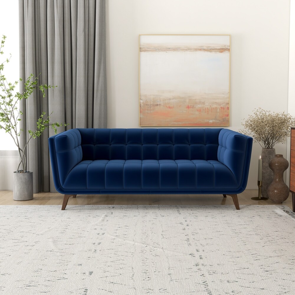 Kameron Mid Century Modern Style Channel Tufted Sofa Couch for Living Room