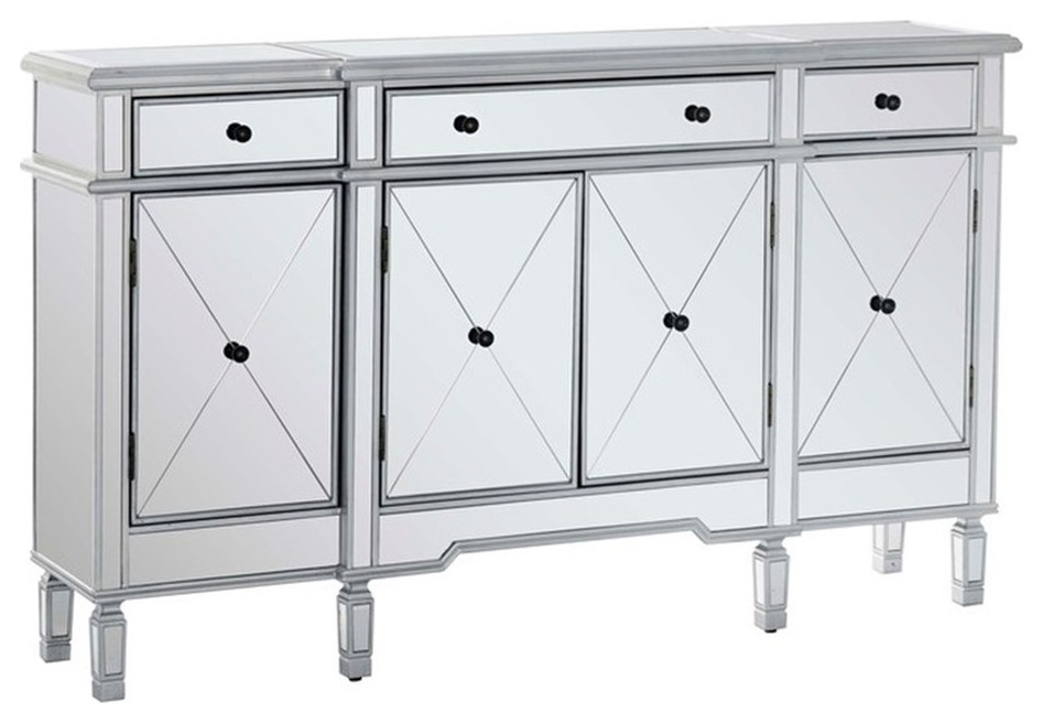 Linon Tally Mirrored Wood Console in Silver   Transitional   Console Tables   by Homesquare  Houzz