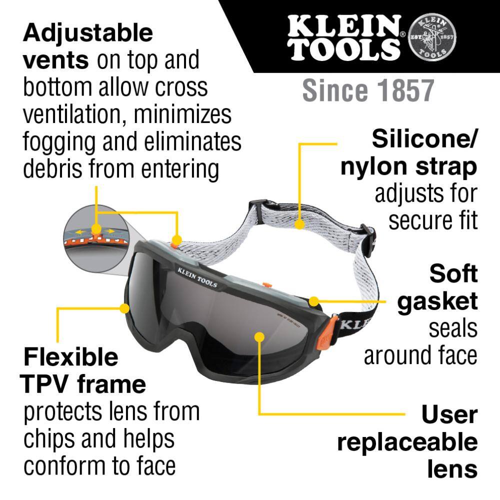 Klein Tools Safety Goggles Gray Lens 60480