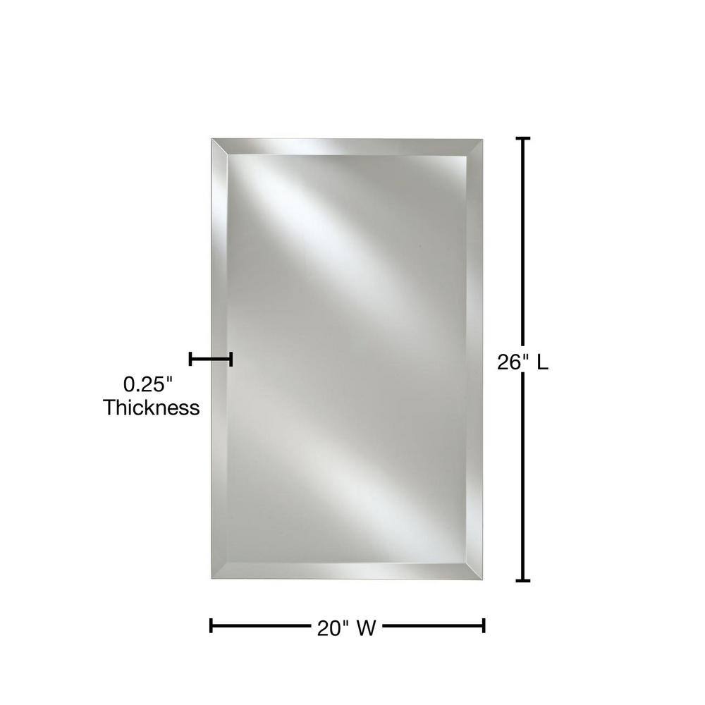 Afina Radiance 20 in. W x 26 in. H Frameless Rectangular Beveled Edge Bathroom Vanity Mirror in Clear RM-620