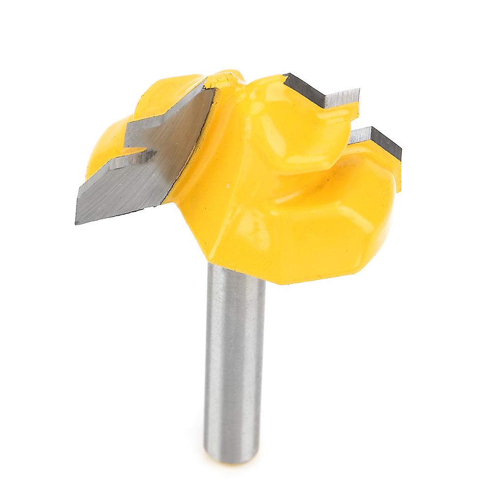 1pcs 45 Degrees Shank Lock Miter Router Bit Woodworking Drill Cutting Tool 1/4