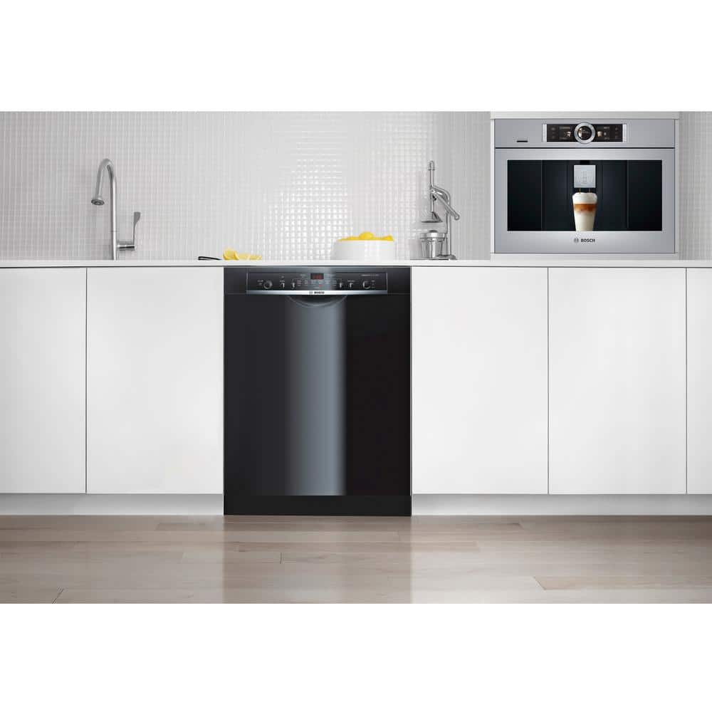 Bosch Ascenta 24 in Black Front Control Tall Tub Dishwasher with Hybrid Stainless Steel Tub 50 dBA