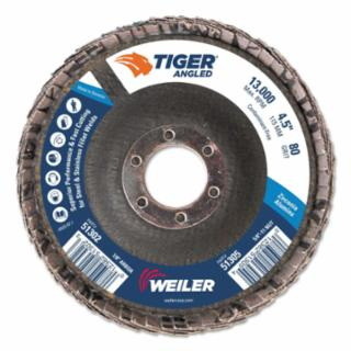 Weiler 804 51302 4 1/2 Tiger Angled Flapdisc  80Z...