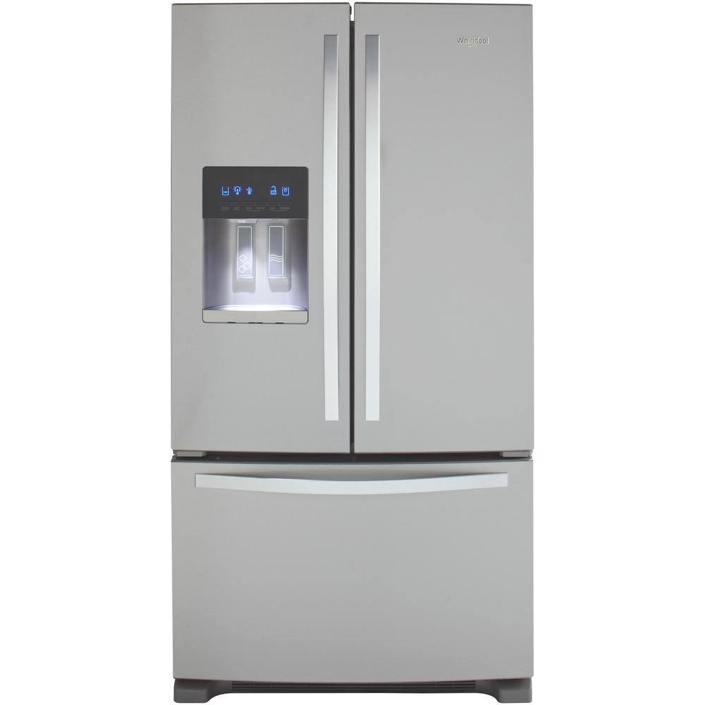 Whirlpool 25 cu. ft. French Door Refrigerator in Fingerprint-Resistant Stainless Steel WRF555SDFZ