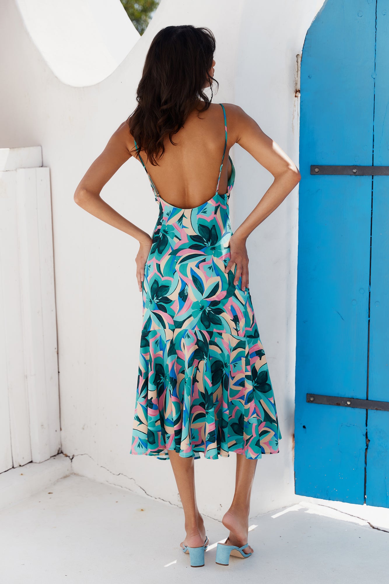 HELLO MOLLY Aloha Honey Maxi Dress Blue